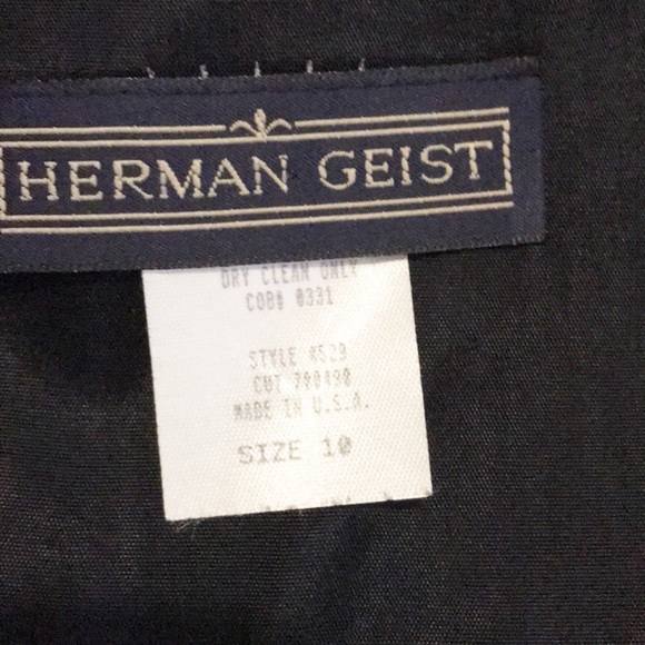 HERMAN GEIST Black DeepV-Neck Mod Dress Size 10 - Picture 7 of 10